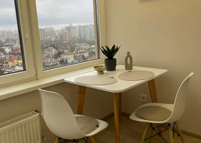 Стильная Квартира В Светлых Тонах В Аркадии Посуточно С Прекрасным Видом На Город!