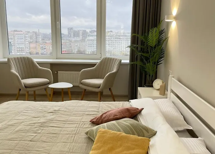 Apartamento Стильная Квартира В Светлых Тонах В Аркадии Посуточно С Прекрасным Видом На Город! *